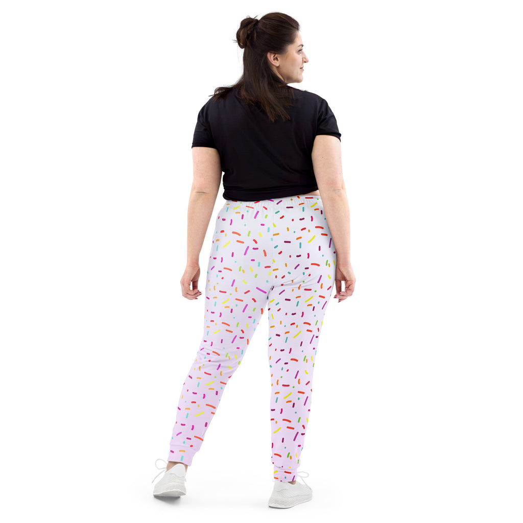 Women’s Colorful Sprinkles Recycled Jogger Pants With Pockets – Cozy Brushed Inside Fleece