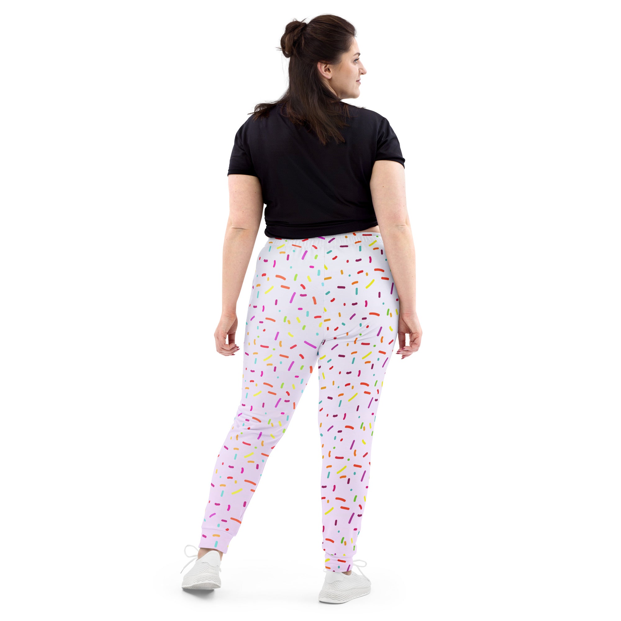 Women’s Colorful Sprinkles Recycled Jogger Pants With Pockets – Cozy Brushed Inside Fleece