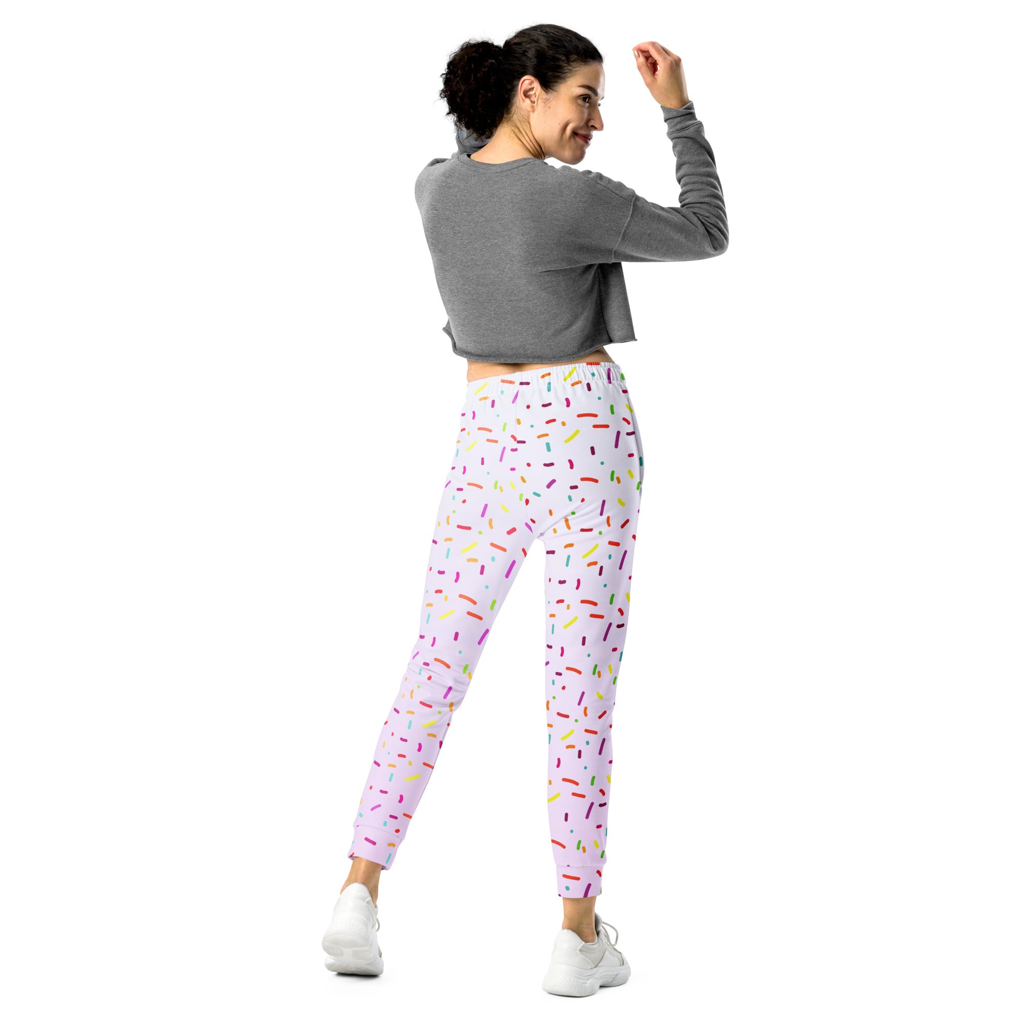 Women’s Colorful Sprinkles Recycled Jogger Pants With Pockets – Cozy Brushed Inside Fleece