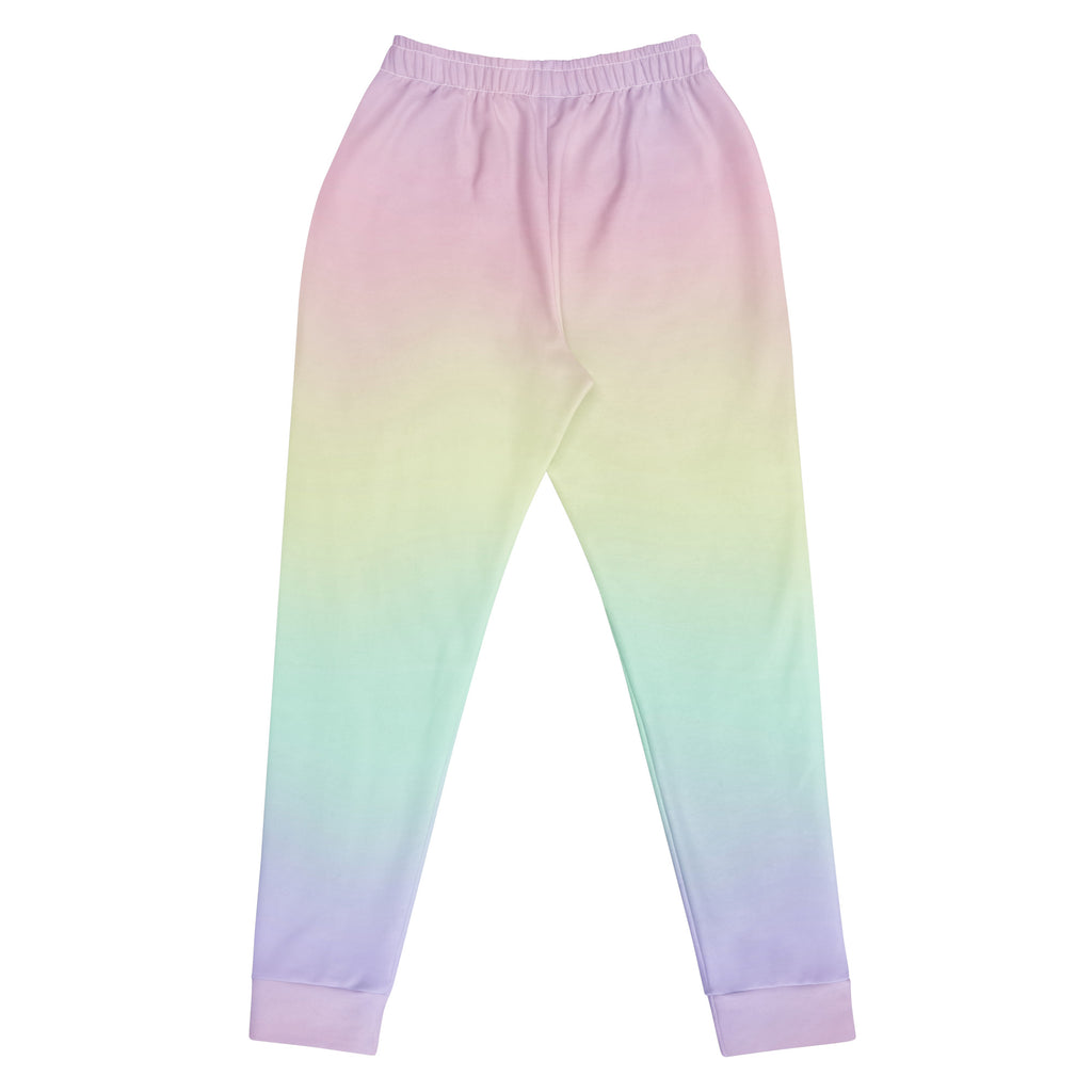 Women’s Pastel Rainbow Recycled Jogger Pants With Pockets – Cozy Brushed Inside Fleece