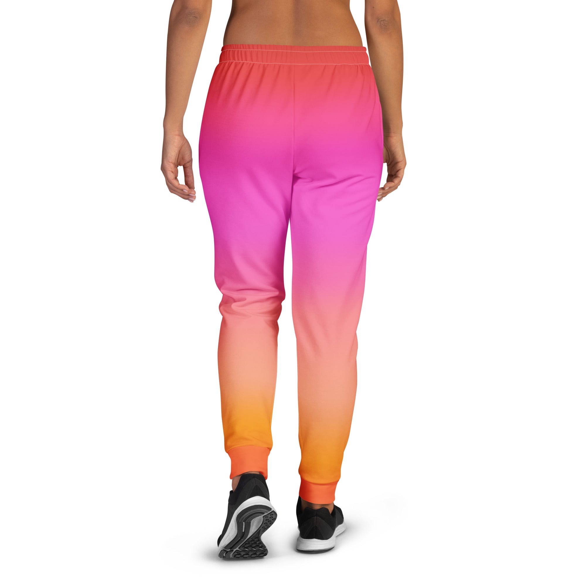 Women’s Sunset Ombre Recycled Jogger Pants With Pockets – Cozy Brushed Inside Fleece