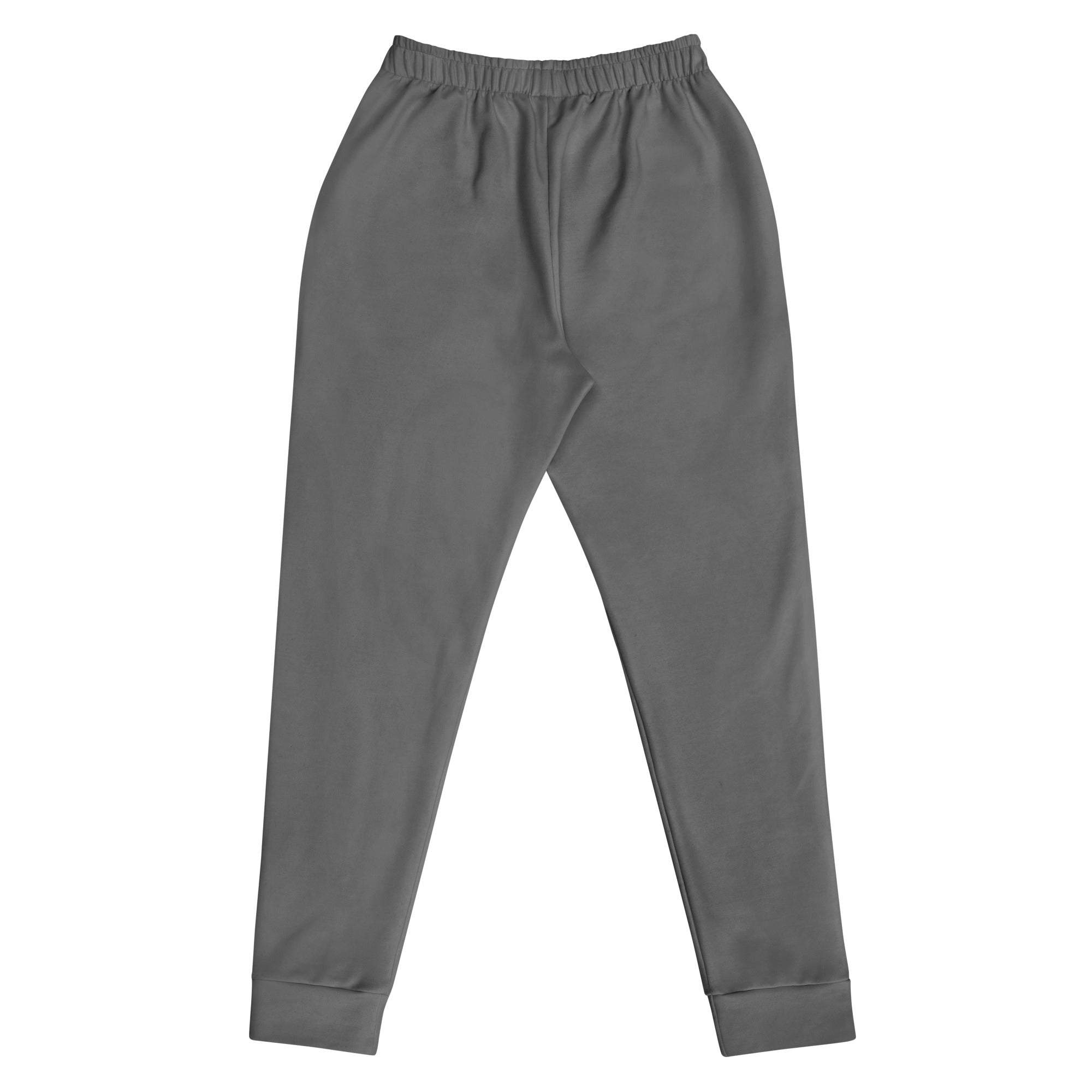 Women’s gray recycled jogger pants with elastic waistband ribbed cuffs cozy brushed inside fleece and pockets