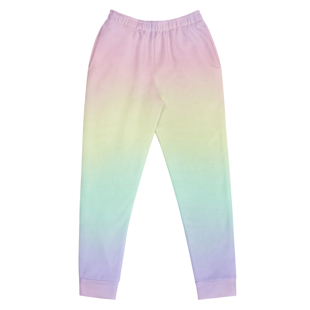 Women’s Pastel Rainbow Recycled Jogger Pants With Pockets – Cozy Brushed Inside Fleece