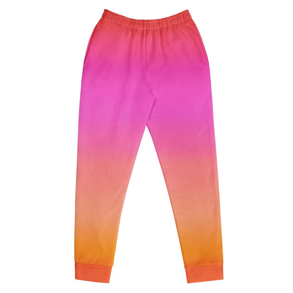 Women’s Sunset Ombre Recycled Jogger Pants With Pockets – Cozy Brushed Inside Fleece