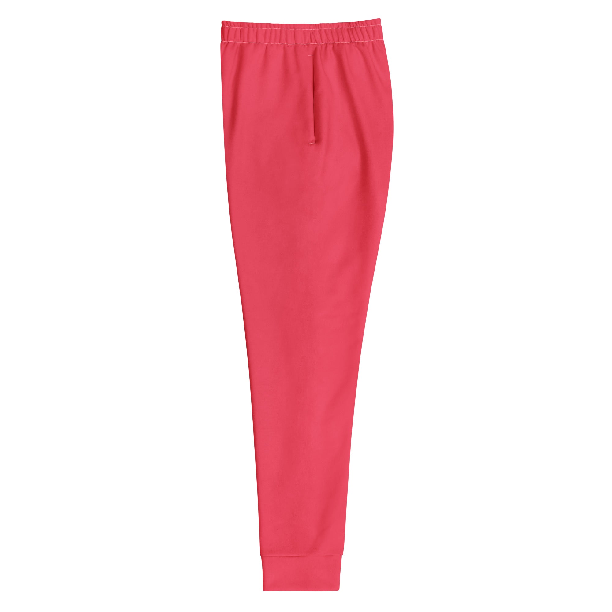Women bright pink recycled jogger pants with elastic waistband front pocket and cozy brushed fleece inside