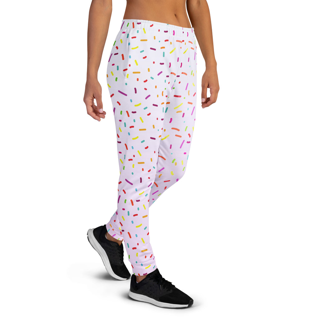Women’s Colorful Sprinkles Recycled Jogger Pants With Pockets – Cozy Brushed Inside Fleece