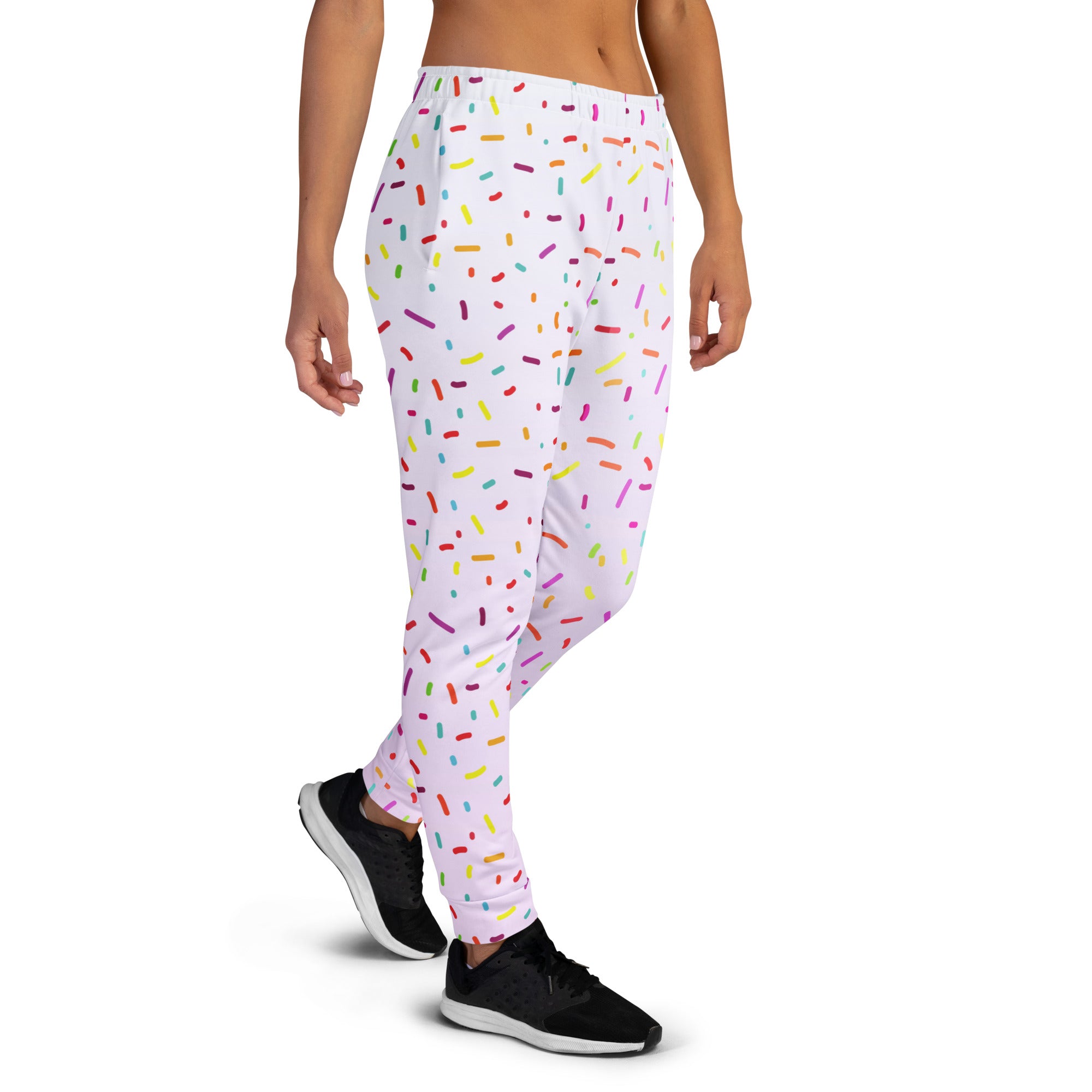 Women’s Colorful Sprinkles Recycled Jogger Pants With Pockets – Cozy Brushed Inside Fleece