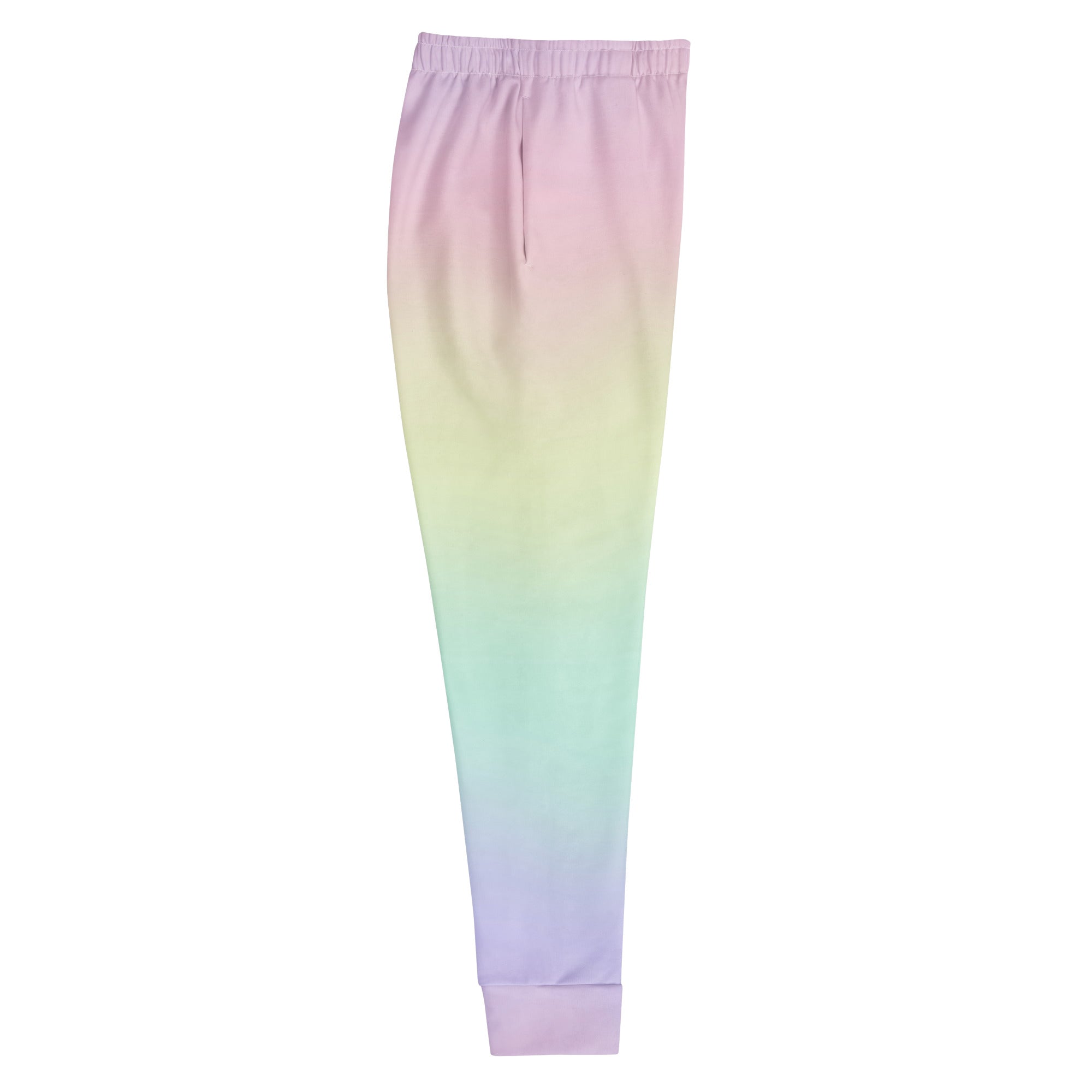 Women’s Pastel Rainbow Recycled Jogger Pants With Pockets – Cozy Brushed Inside Fleece