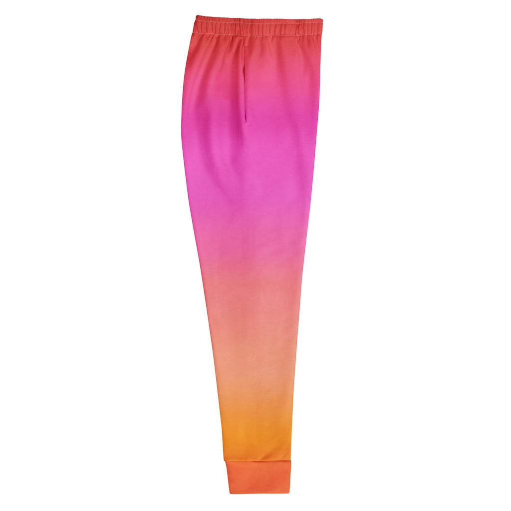 Women’s Sunset Ombre Recycled Jogger Pants With Pockets – Cozy Brushed Inside Fleece