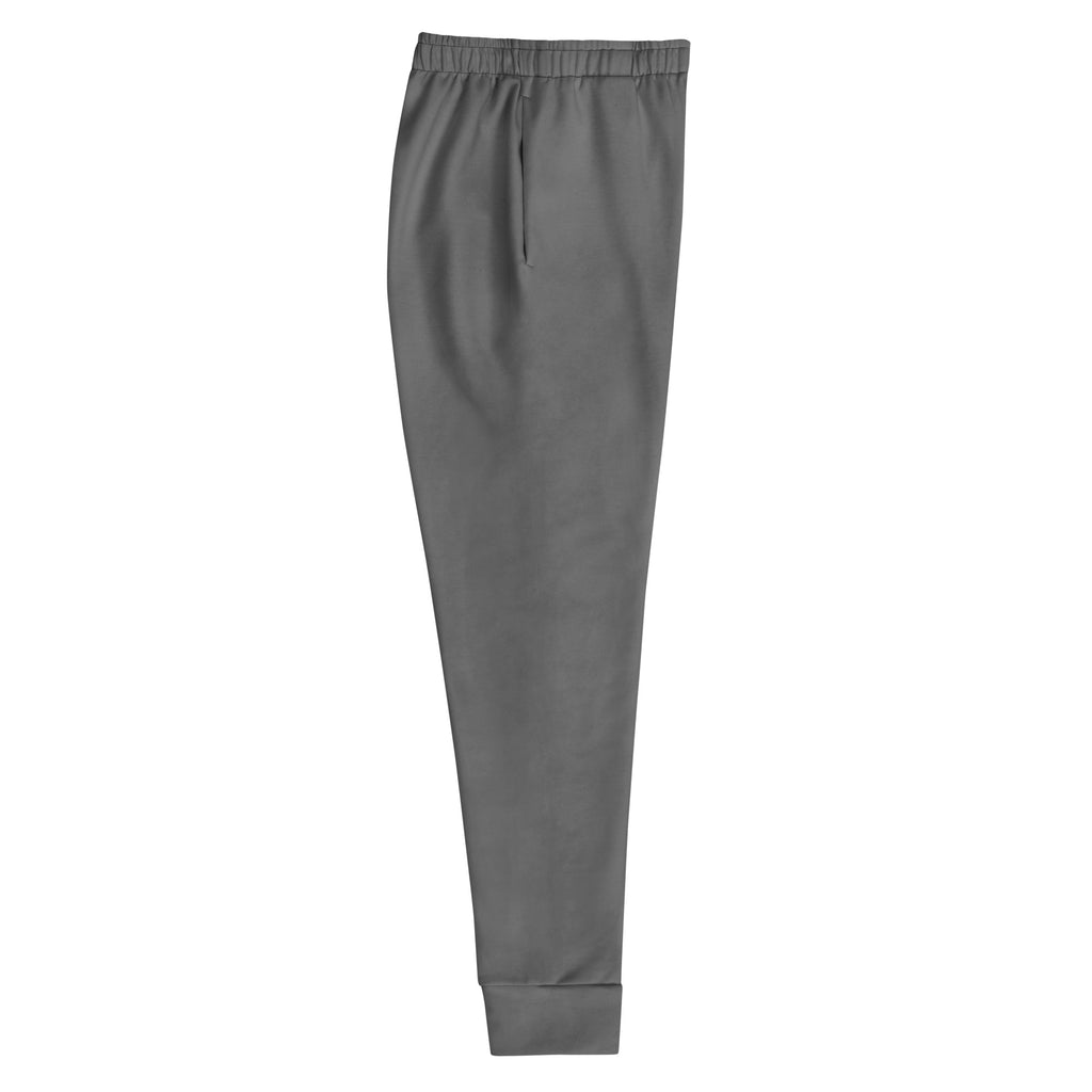 Women’s gray recycled jogger pants with elastic waistband ribbed cuffs cozy brushed inside fleece and pockets