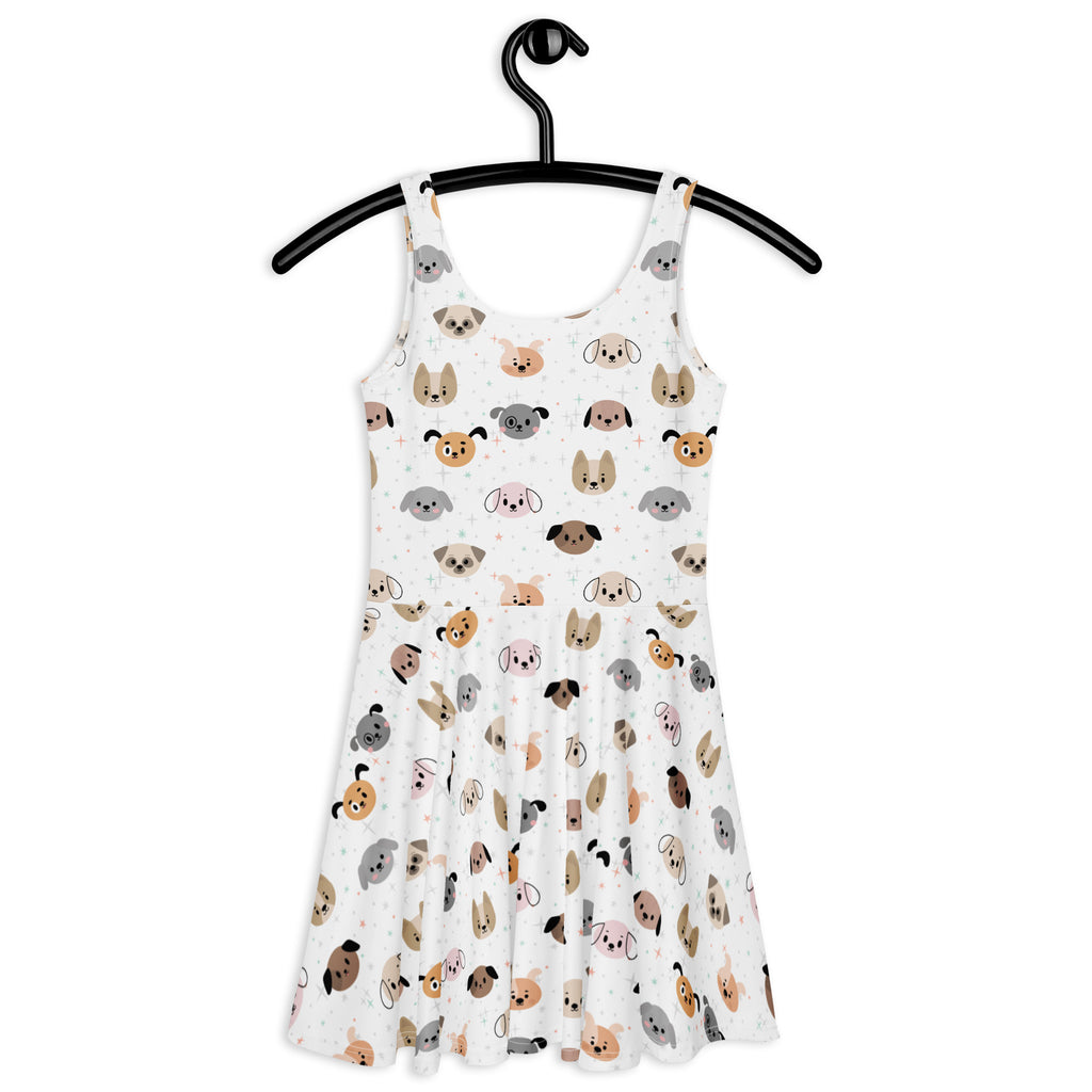 Women's Dog Face Buttery Soft Skater Dress With UPF 50+