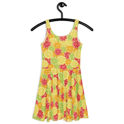 Women's Citrus Fruit Buttery Soft Skater Dress With UPF 50+