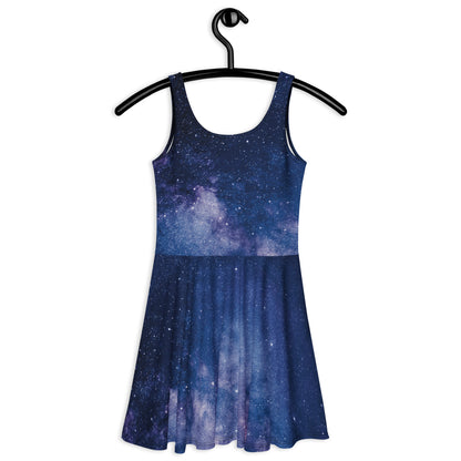 Women's Realistic Galaxy Buttery Soft Skater Dress With UPF 50+