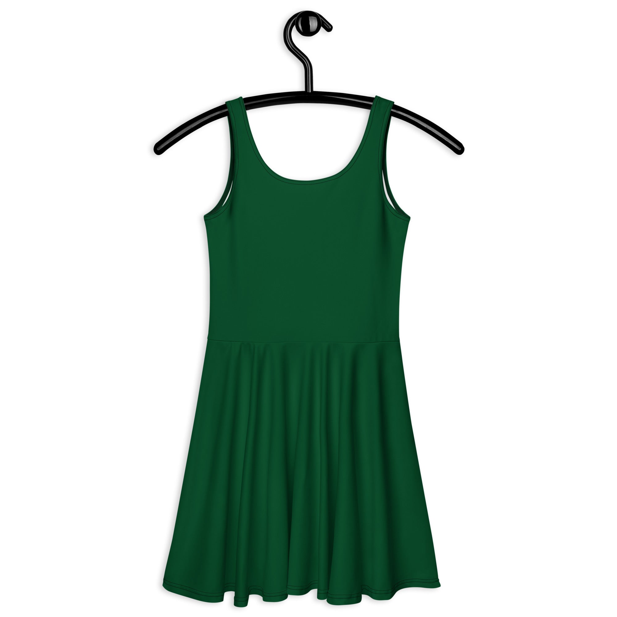 Women's Dark Green Buttery Soft Skater Dress With UPF 50+
