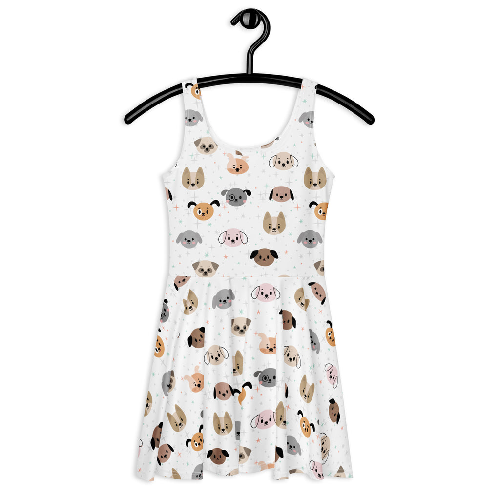 Women's Dog Face Buttery Soft Skater Dress With UPF 50+