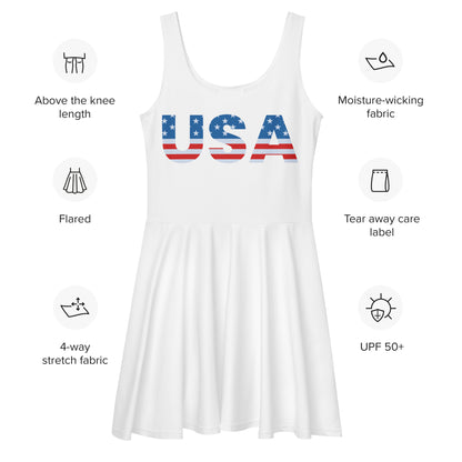 Women's USA Buttery Soft Skater Dress With UPF 50+