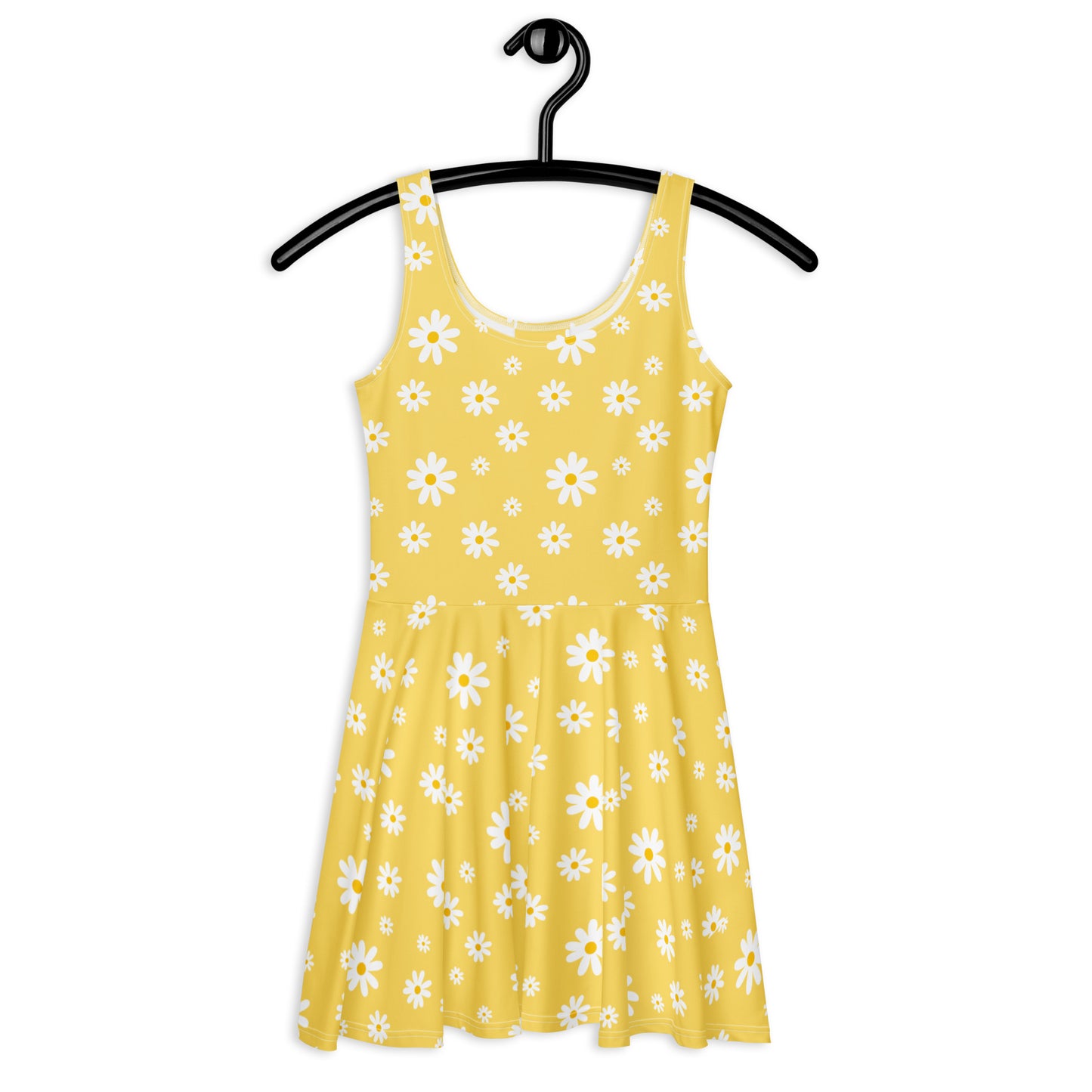 Women's Yellow Daisy Buttery Soft Skater Dress With UPF 50+