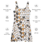 Women's Kawaii Cats Buttery Soft Skater Dress With UPF 50+
