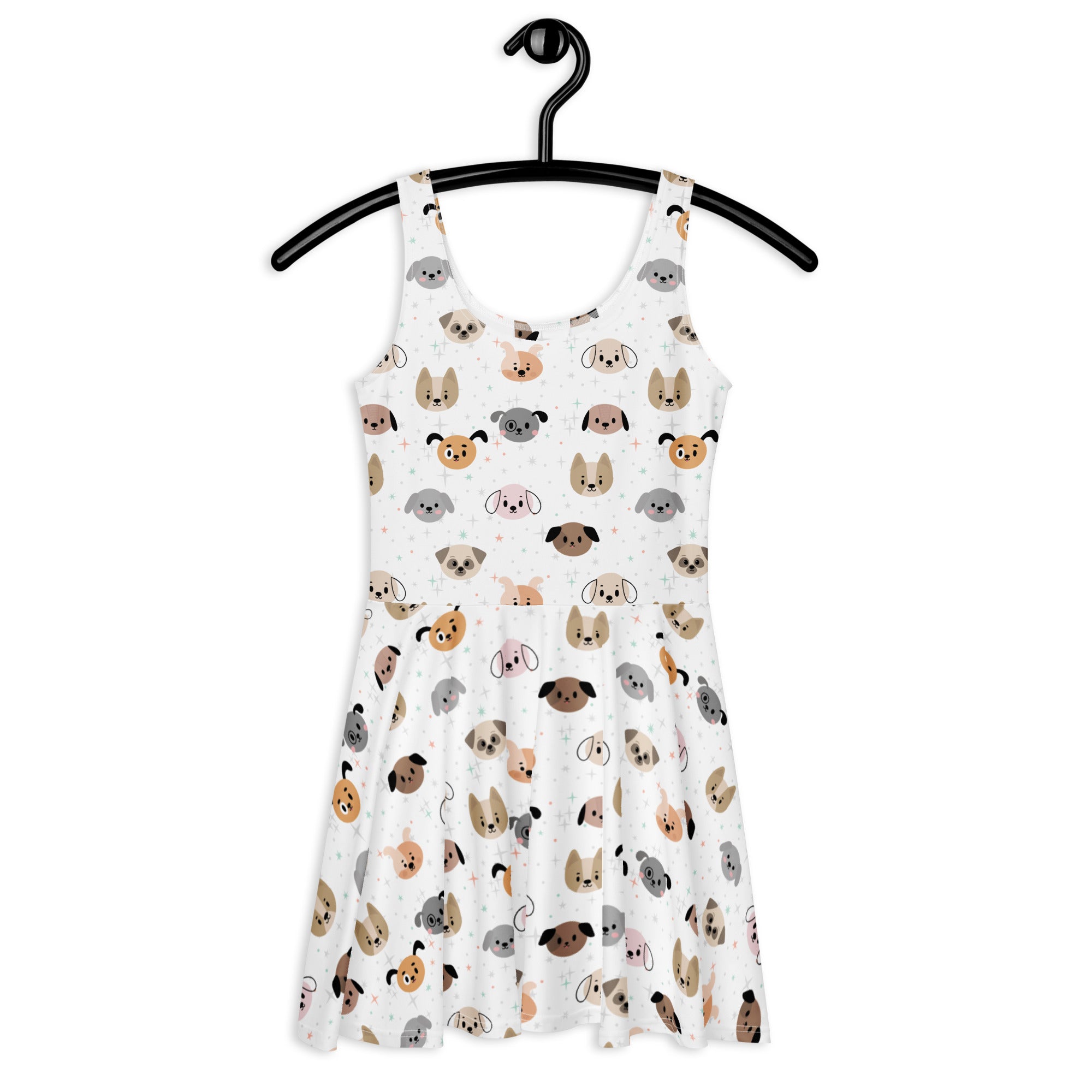 Women's Dog Face Buttery Soft Skater Dress With UPF 50+