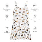 Women's Dog Face Buttery Soft Skater Dress With UPF 50+