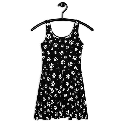 Women's Paw Print Buttery Soft Skater Dress With UPF 50+