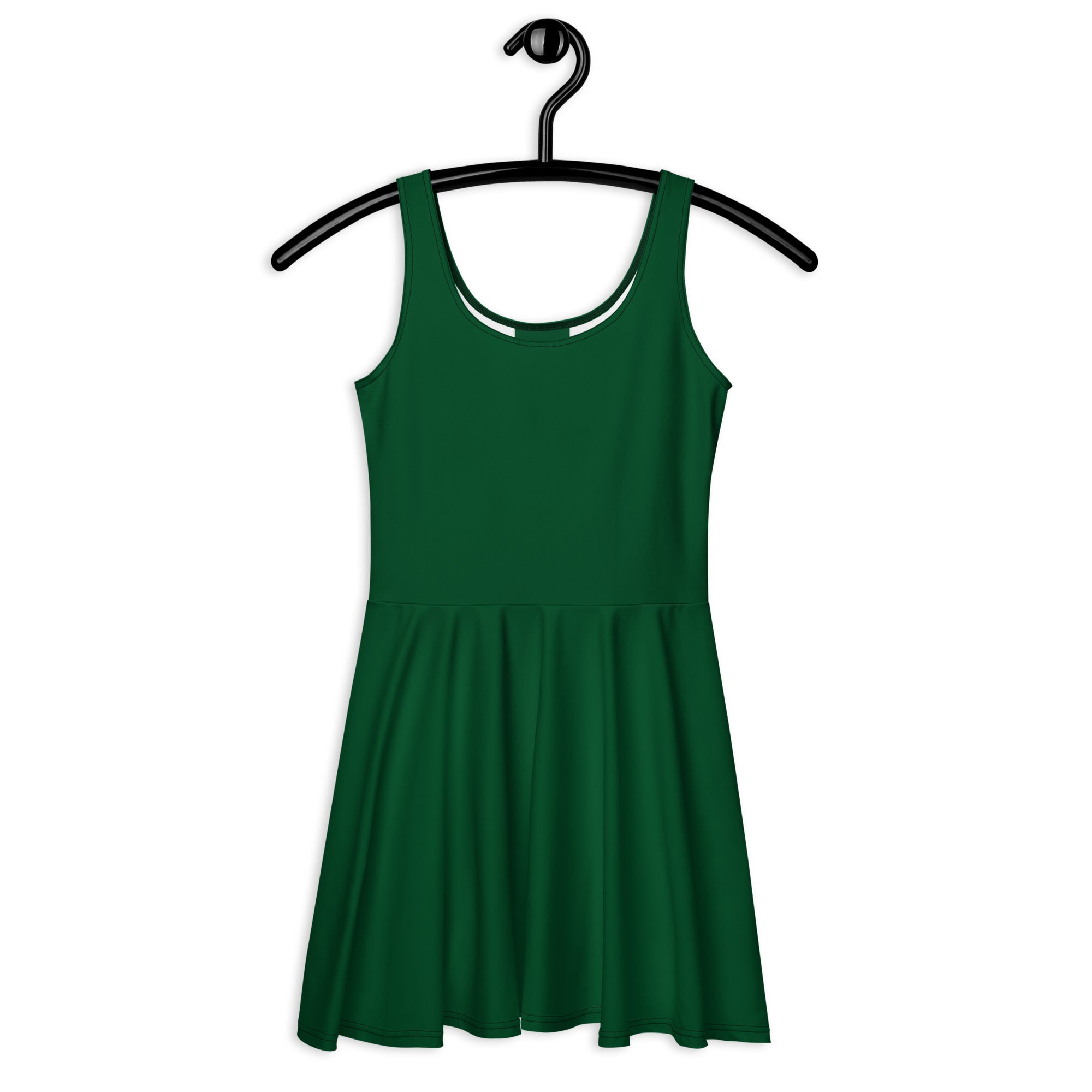 Women's Dark Green Buttery Soft Skater Dress With UPF 50+