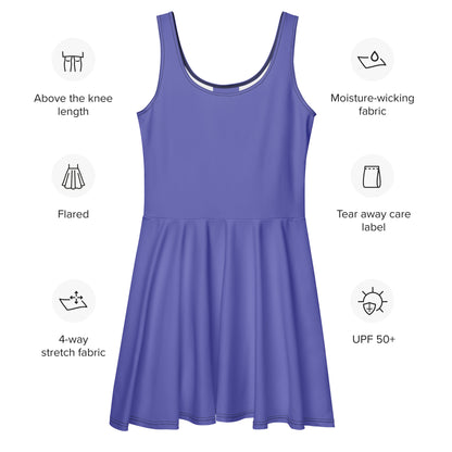 Women's Purple Buttery Soft Skater Dress With UPF 50+
