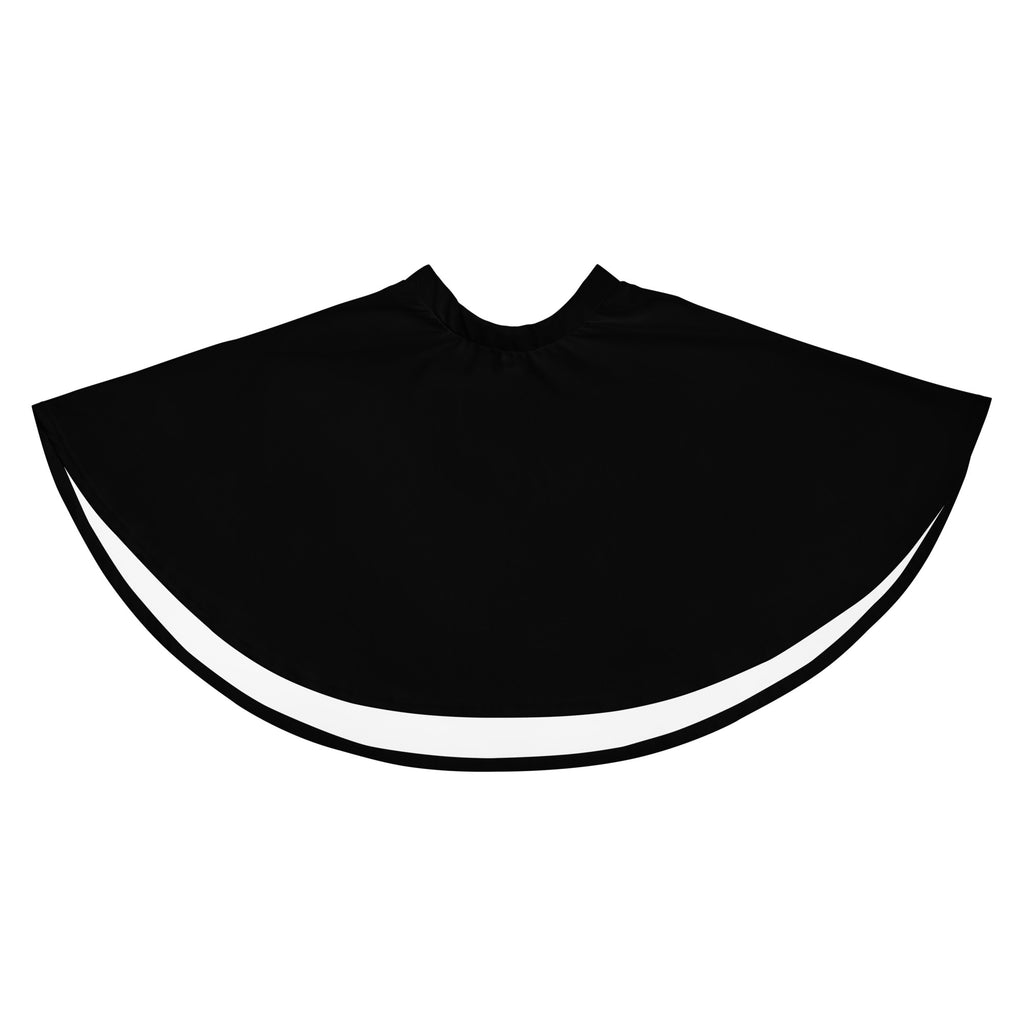 Black mustache shaped accessory with white outline featuring recycled fabric and upf 50 plus protection