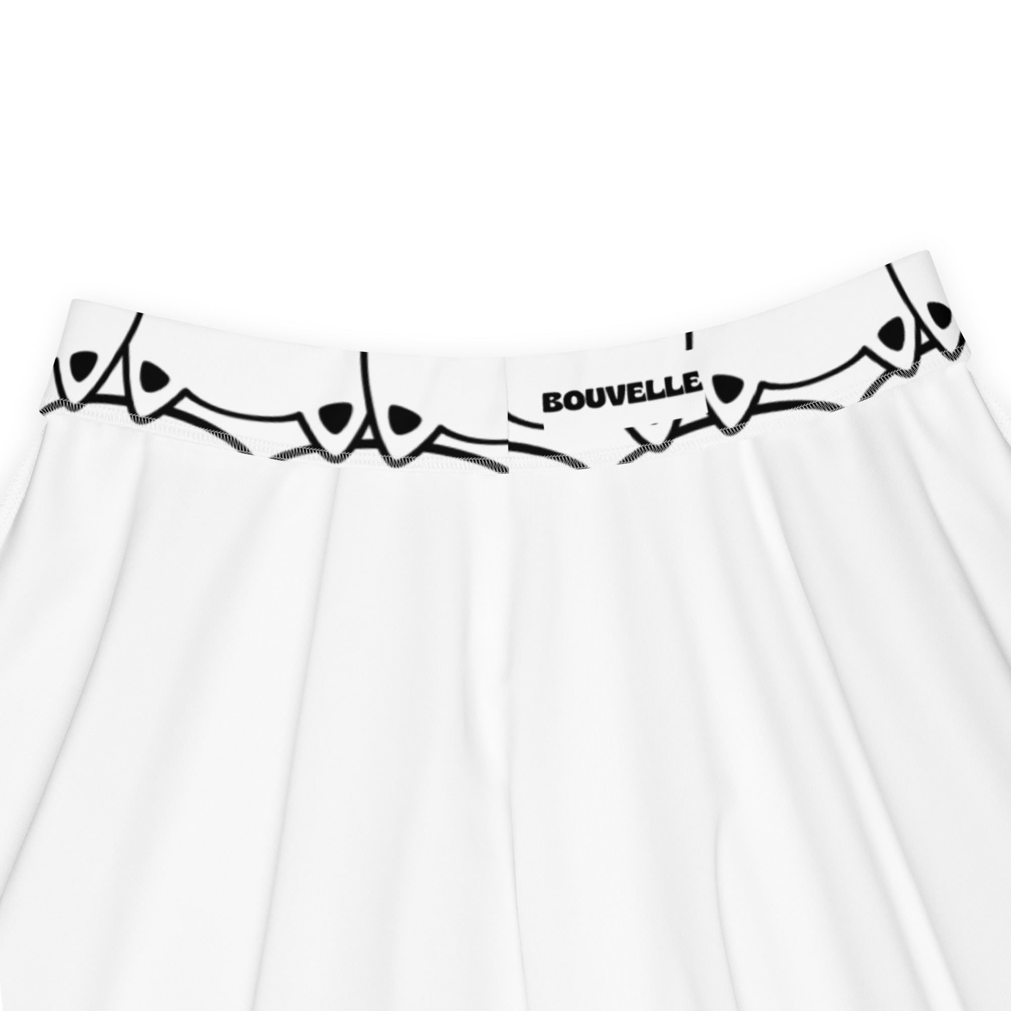 White women’s underwear with black skull pattern and bouvelle branding on waistband for comfortable everyday wear