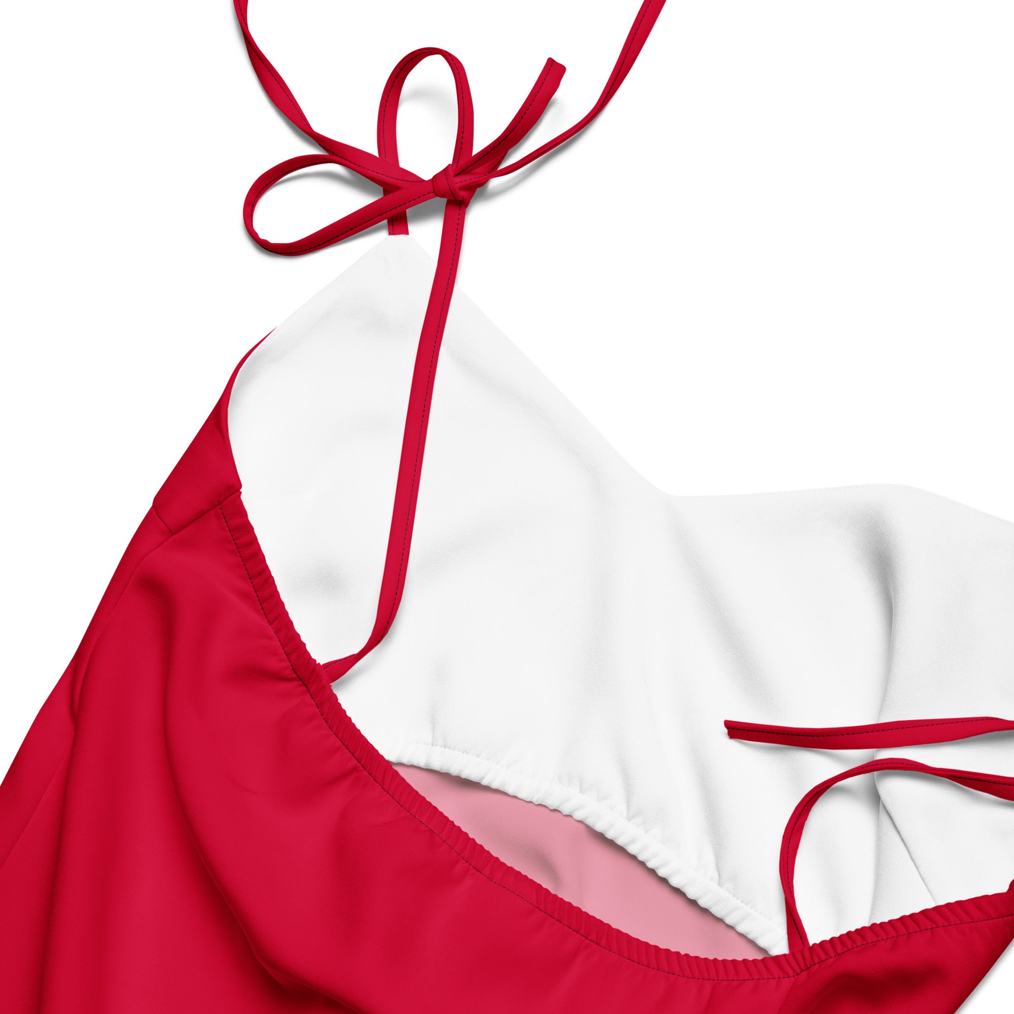Red dress with thin straps on a white background