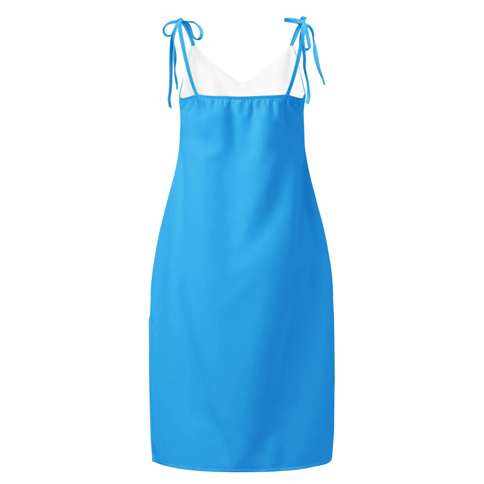 Bouvelle women's sky blue slip dress with adjustable tie straps