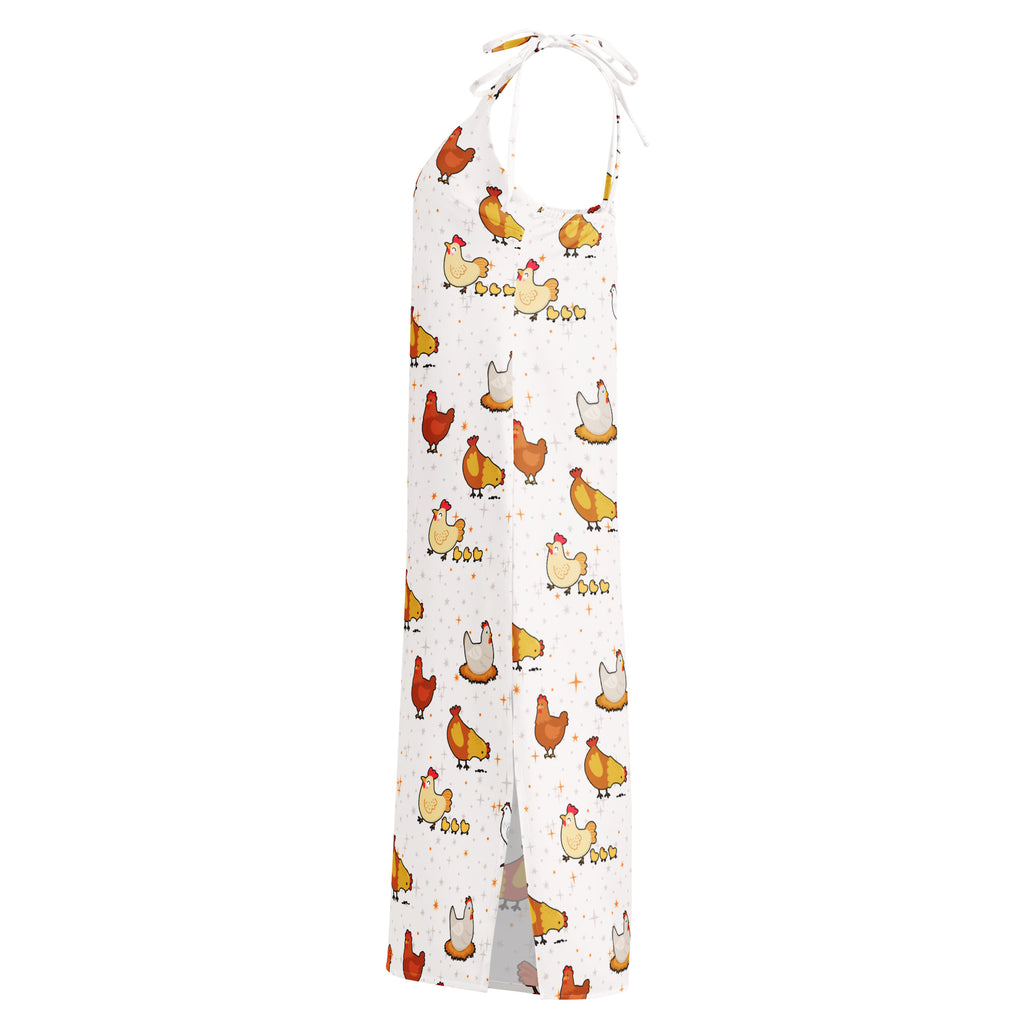 dress with chicken pattern on a white background