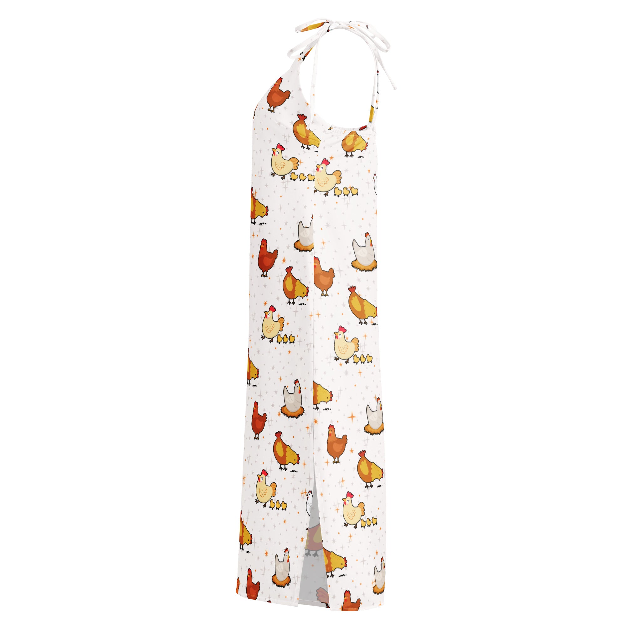 dress with chicken pattern on a white background