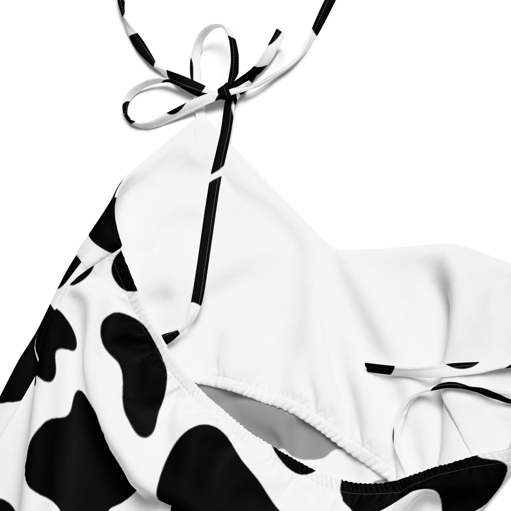 Black and white patterned dress on a white background