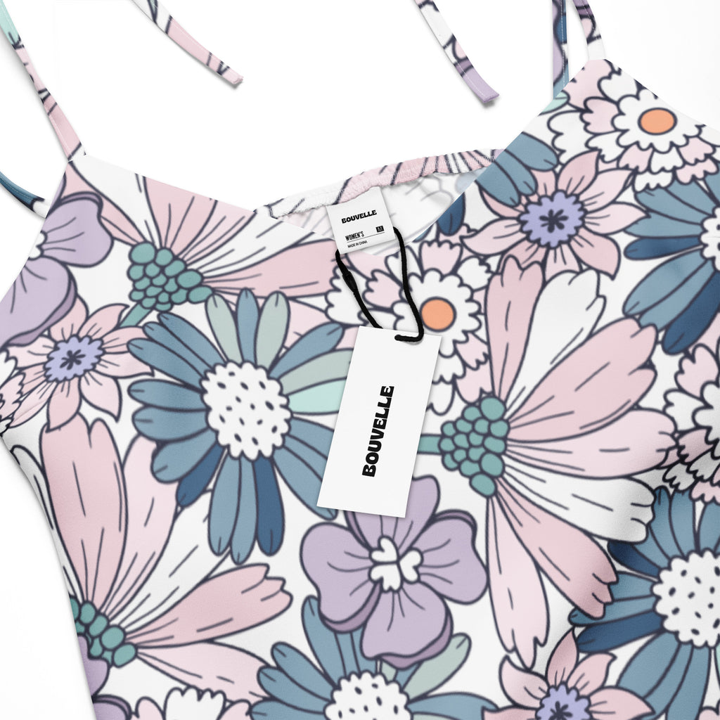A bouvelle women’s pastel floral slip dress midi dress with adjustable tie straps and built in bra in vibrant colors