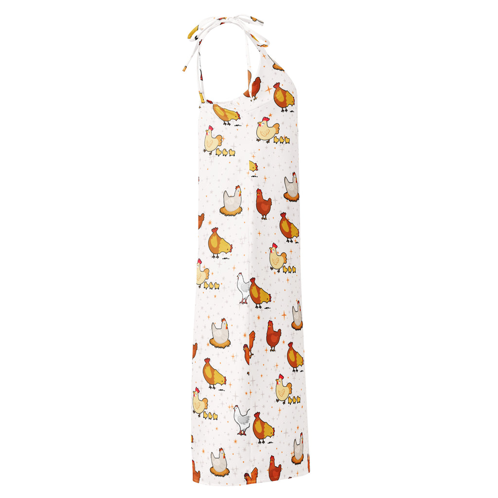 dress with chicken pattern on a white background