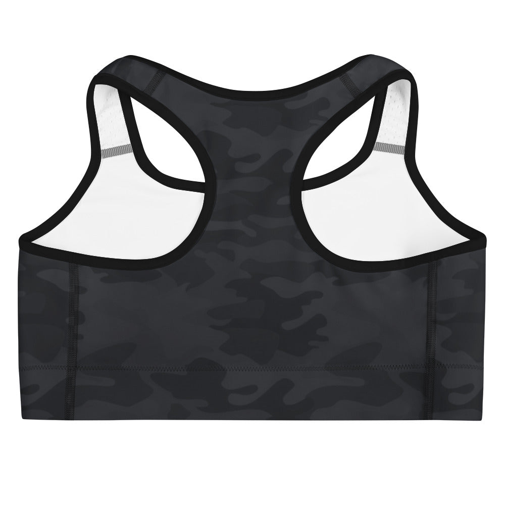 Women's Black Camouflage Quick Drying Sports Bra