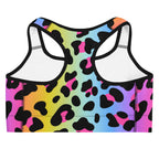 Women's Rainbow Leopard Quick Drying Sports Bra
