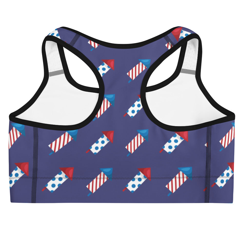 Women's 4th of July Fireworks Quick Drying Sports Bra