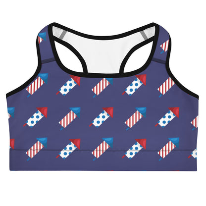 Women's 4th of July Fireworks Quick Drying Sports Bra