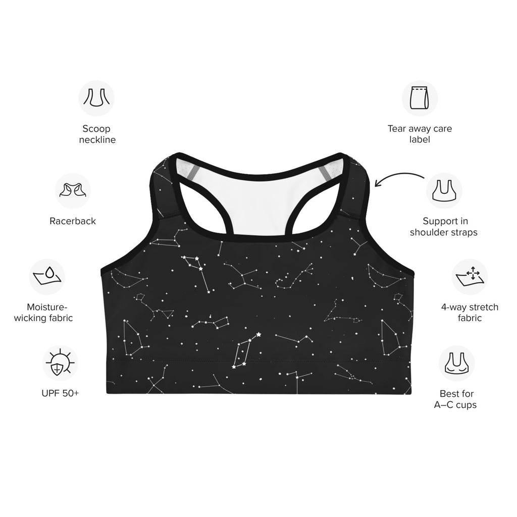 Women's Realistic Constellations Quick Drying Sports Bra