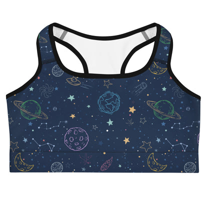 Women's Colorful Galaxy Space Quick Drying Sports Bra