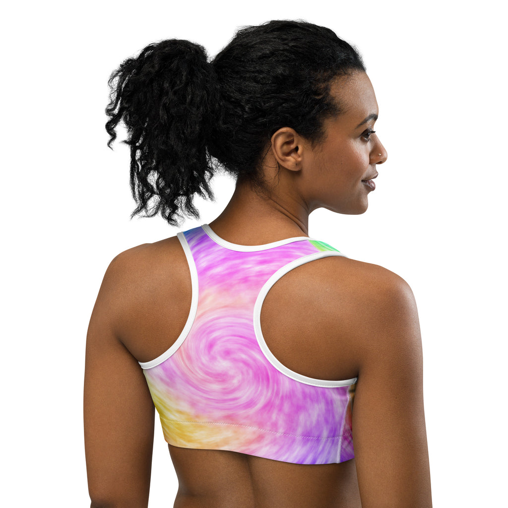 Women's Rainbow Tie Dye Quick Drying Sports Bra