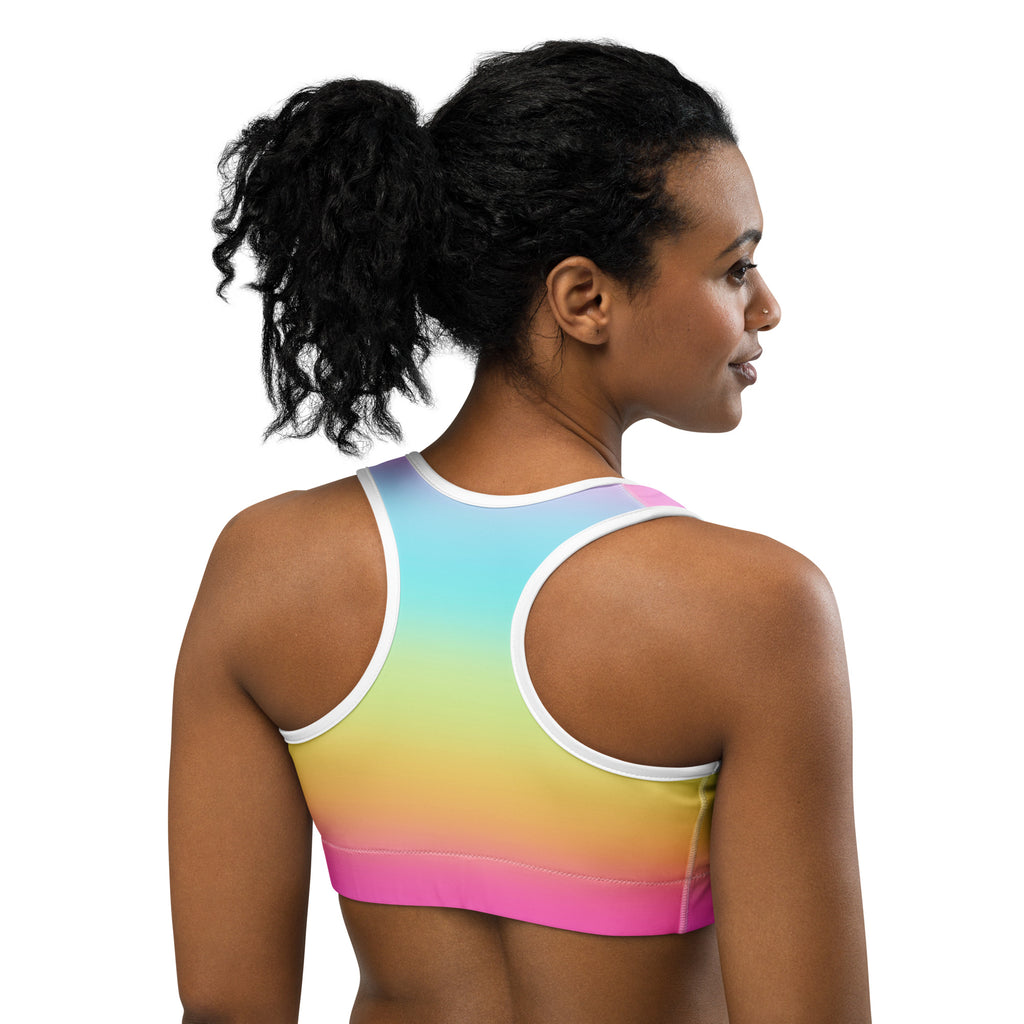 Women's Bright Rainbow Quick Drying Sports Bra