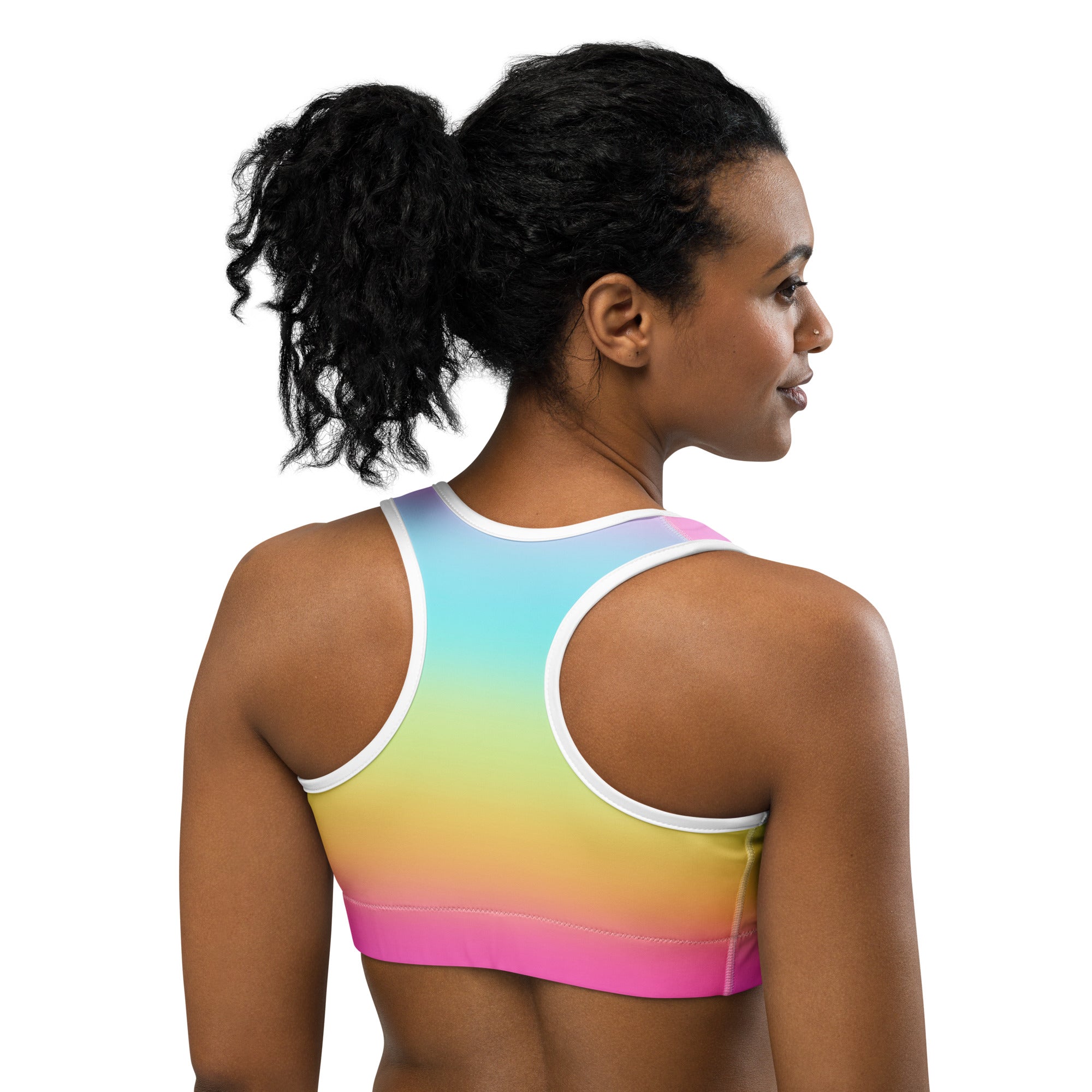 Women's Bright Rainbow Quick Drying Sports Bra