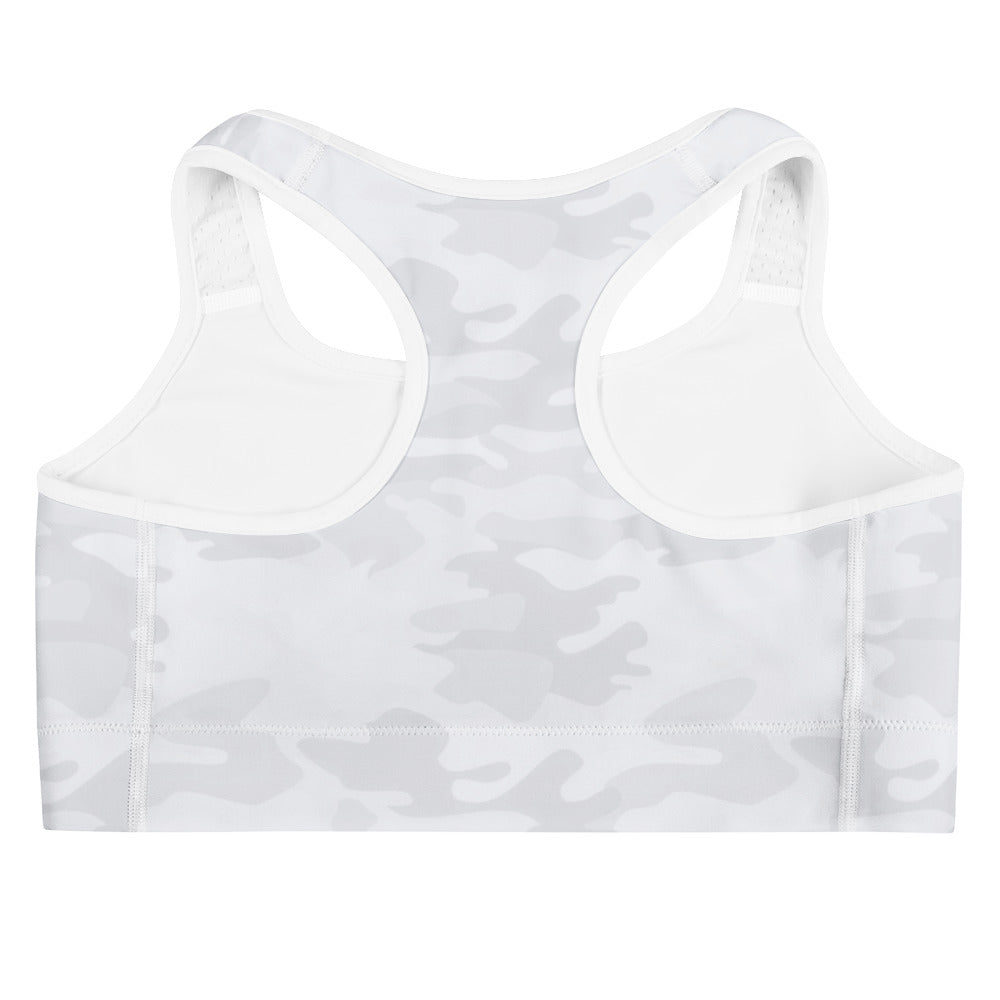 Women's White Camouflage Quick Drying Sports Bra