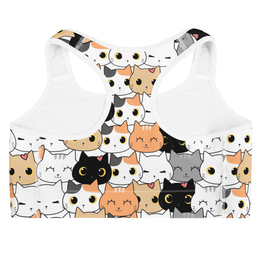 Women's Cat Face Quick Drying Sports Bra