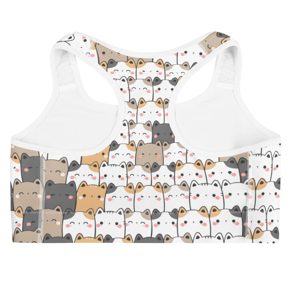 Women's Kawaii Cats Quick Drying Sports Bra