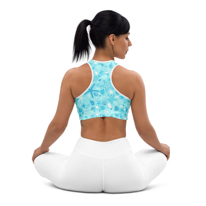 Women's Starfish and Shells Quick Drying Sports Bra