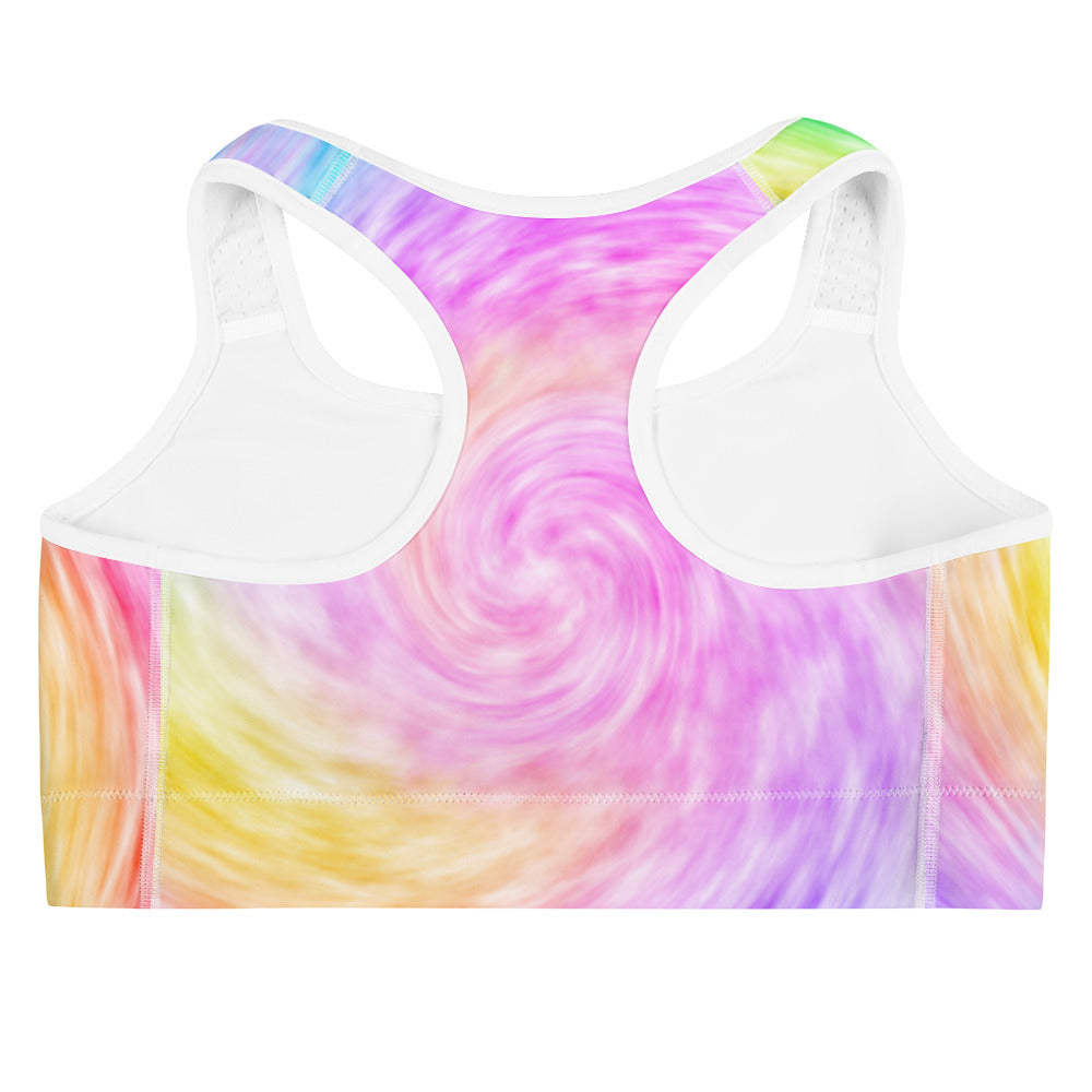 Women's Rainbow Tie Dye Quick Drying Sports Bra